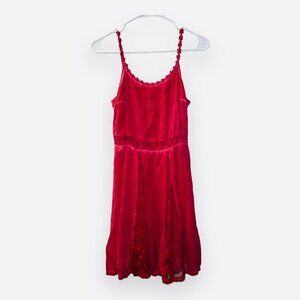 Black Swan Pink Sleeveless Lace Trim Dainty Mini Slip Dress size XS